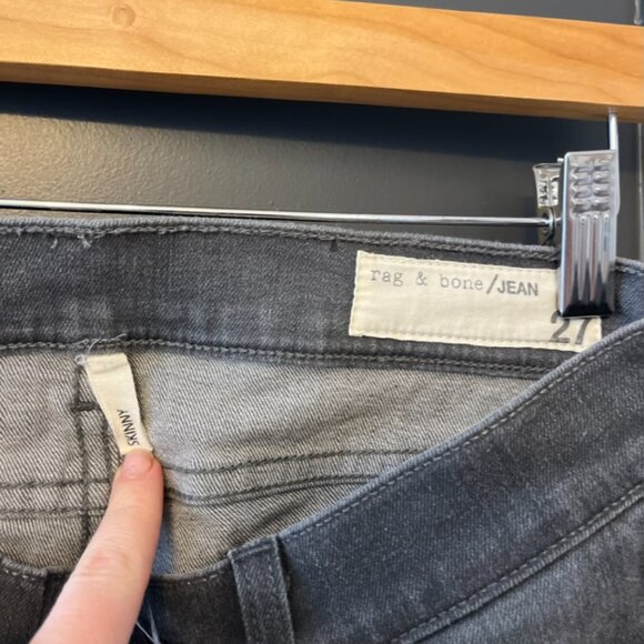 Rag + Bone Jeans, Grey denim, Straight leg pants, Size 27. In good condition! - Picture 4 of 6